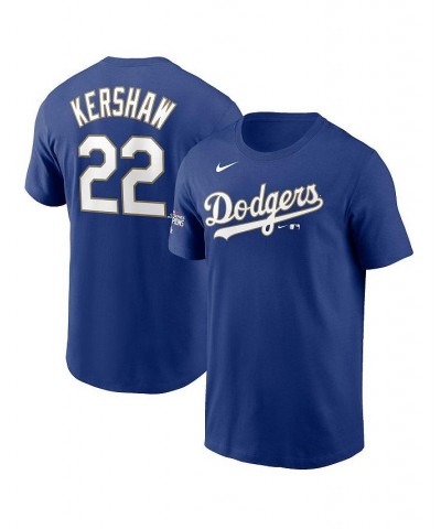 Men's Clayton Kershaw Royal Los Angeles Dodgers 2021 Gold Program Name and Number T-shirt $18.40 T-Shirts