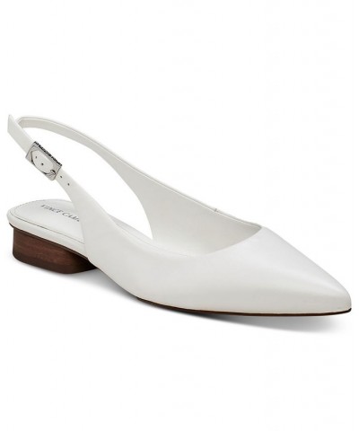 Women's Jesander Pointed-Toe Slingback Flats White $49.05 Shoes