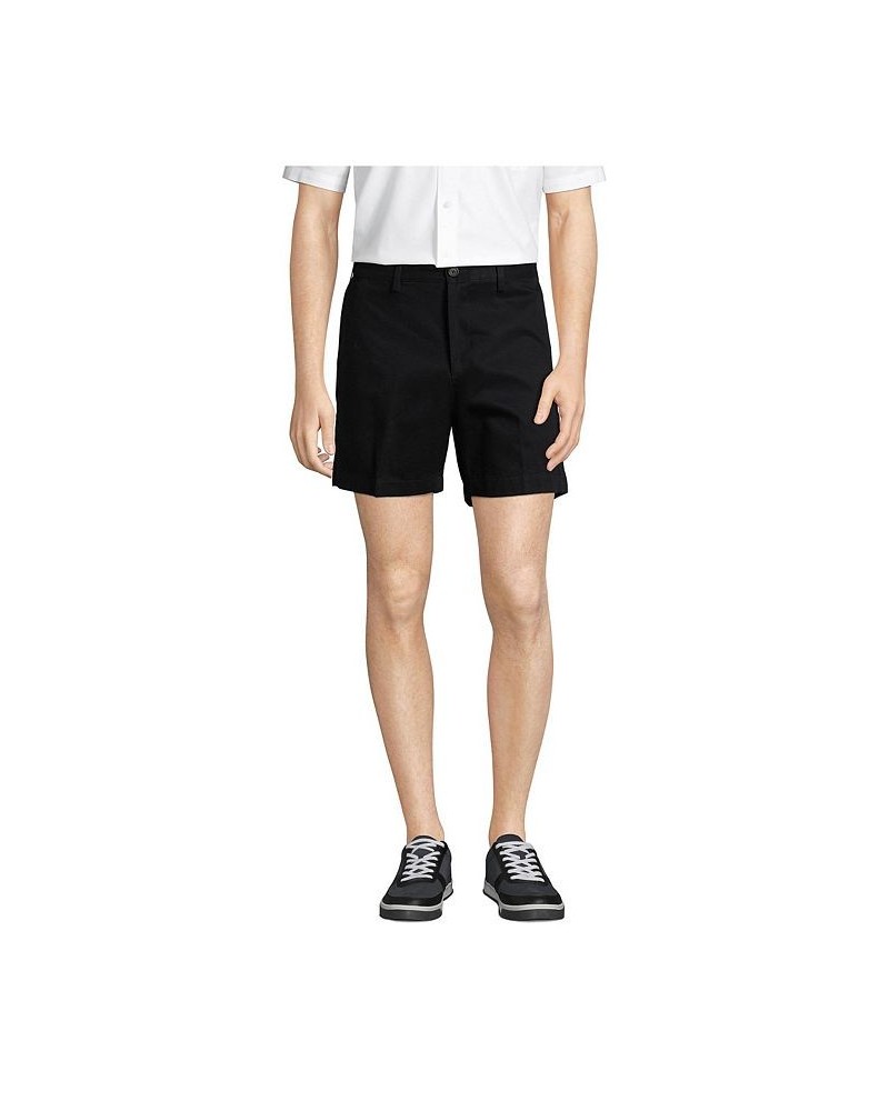 Men's Comfort Waist 6 Inch No Iron Chino Shorts Black $37.77 Shorts