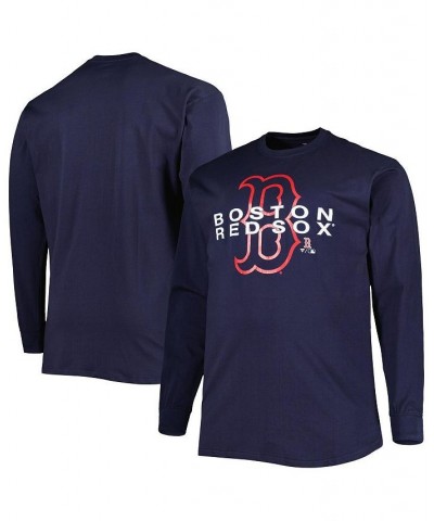 Men's Navy Boston Red Sox Big and Tall Long Sleeve T-shirt $28.59 T-Shirts