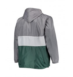 Men's Branded Gray, Green Michigan State Spartans Big and Tall Water-Resistant Half-Zip Hoodie $36.03 Sweatshirt