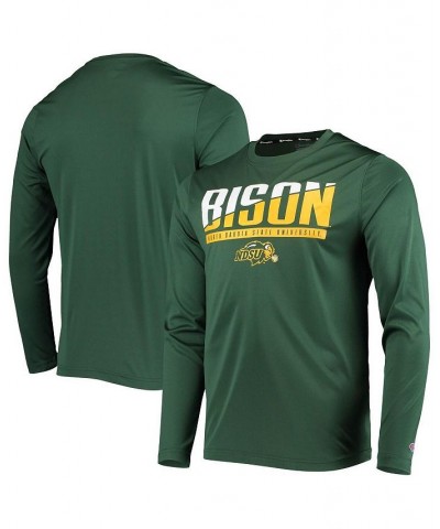 Men's Green NDSU Bison Wordmark Slash Long Sleeve T-shirt $18.45 T-Shirts