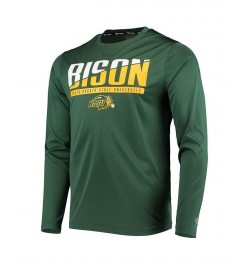 Men's Green NDSU Bison Wordmark Slash Long Sleeve T-shirt $18.45 T-Shirts