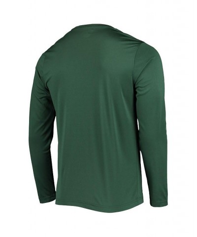 Men's Green NDSU Bison Wordmark Slash Long Sleeve T-shirt $18.45 T-Shirts