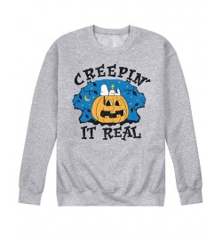 Men's Peanuts Creeping It Real Fleece T-shirt Gray $31.89 T-Shirts