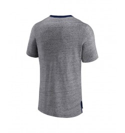 Men's Branded Heathered Gray Milwaukee Brewers Iconic Team Element Speckled Ringer T-shirt $23.39 T-Shirts