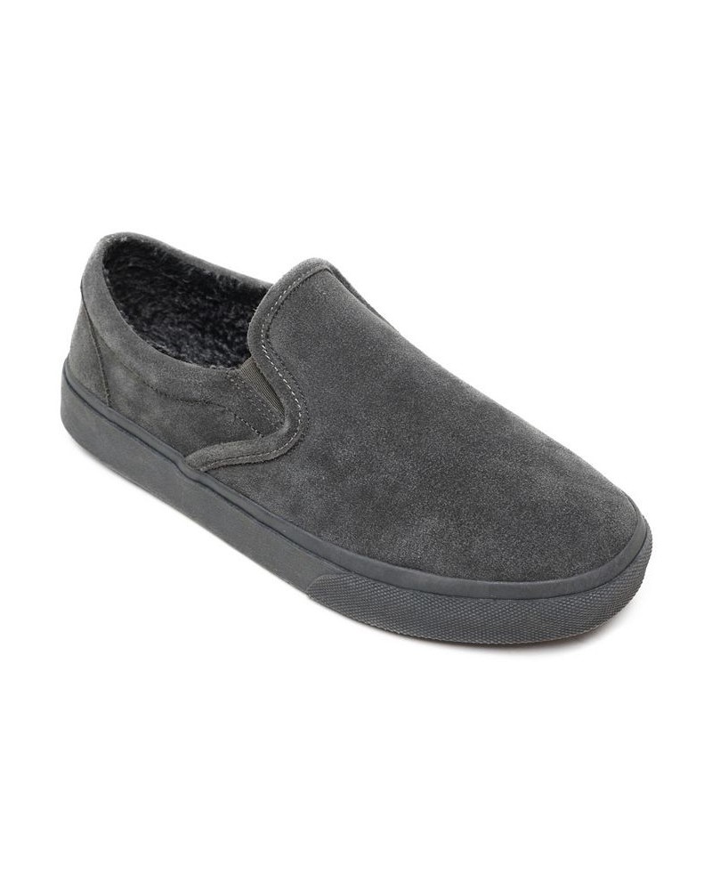 Men's Alden Lined Suede Slippers Gray $35.18 Shoes