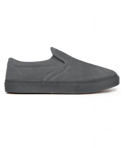 Men's Alden Lined Suede Slippers Gray $35.18 Shoes