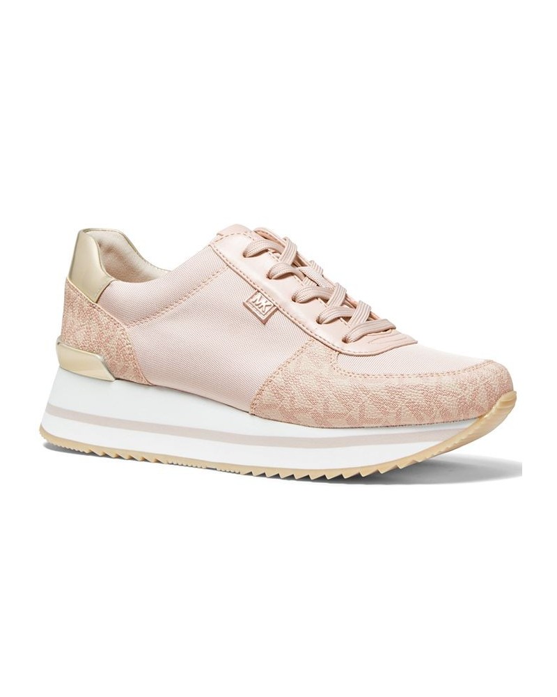 Women's Monique Trainer Lace-Up Sneakers Pink $45.22 Shoes