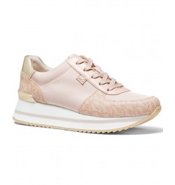 Women's Monique Trainer Lace-Up Sneakers Pink $45.22 Shoes