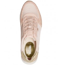 Women's Monique Trainer Lace-Up Sneakers Pink $45.22 Shoes