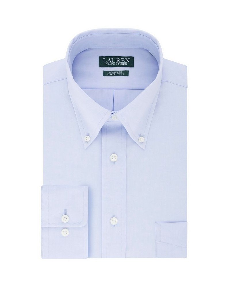 Men's Ultra Flex Stretch Regular Fit Wrinkle Free Dress Shirt Blue $23.10 Dress Shirts