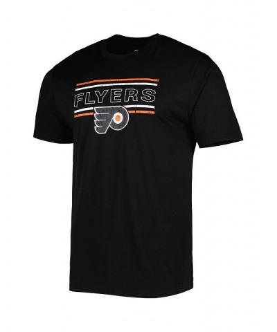 Men's Black, Orange Philadelphia Flyers Badge T-shirt and Pants Sleep Set $31.79 Pajama