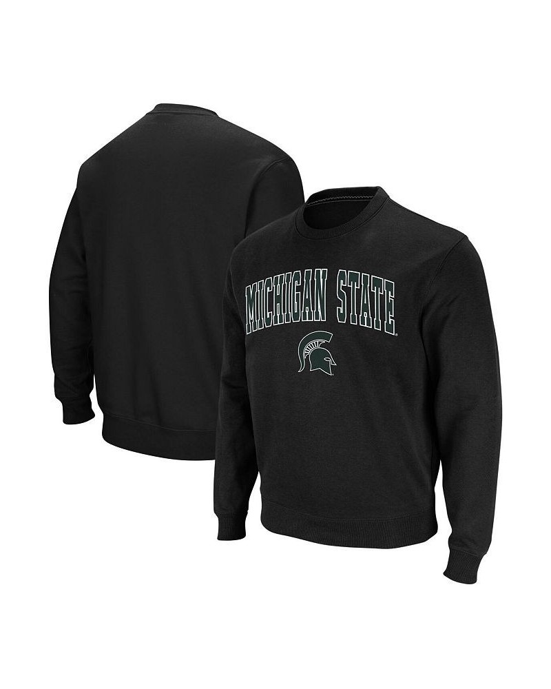 Men's Black Michigan State Spartans Arch Logo Crew Neck Sweatshirt $19.74 Sweatshirt