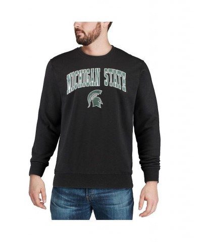 Men's Black Michigan State Spartans Arch Logo Crew Neck Sweatshirt $19.74 Sweatshirt