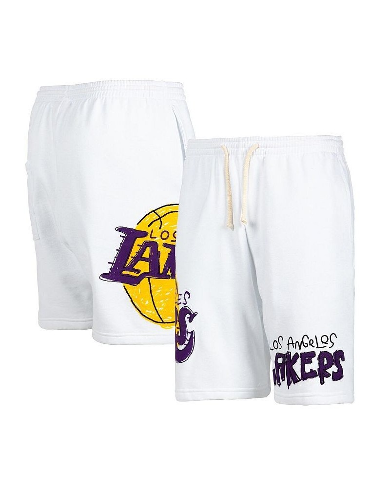 Men's White Los Angeles Lakers Shorts $26.66 Shorts