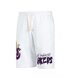 Men's White Los Angeles Lakers Shorts $26.66 Shorts