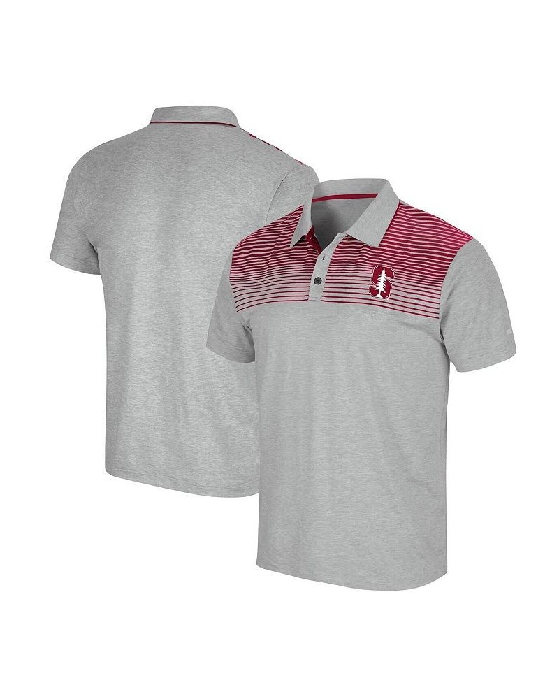 Men's Gray Stanford Cardinal Needles Polo Shirt $29.14 Polo Shirts