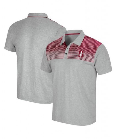 Men's Gray Stanford Cardinal Needles Polo Shirt $29.14 Polo Shirts