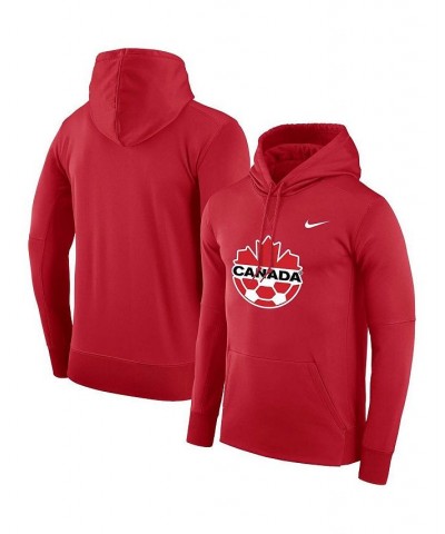 Men's Red Canada Soccer Therma Performance Pullover Hoodie $38.25 Sweatshirt