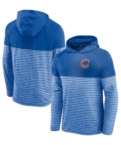 Men's Royal Chicago Cubs Line Up Shadow Stripe Raglan Pullover Hoodie $27.95 Sweatshirt