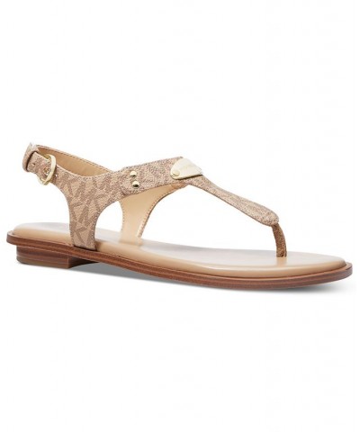 Women's MK Plate Flat Thong Sandals PD08 $52.25 Shoes