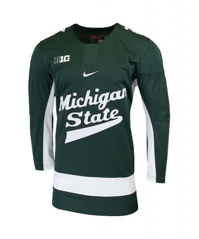 Men's Green Michigan State Spartans Replica College Hockey Jersey $64.40 Jersey