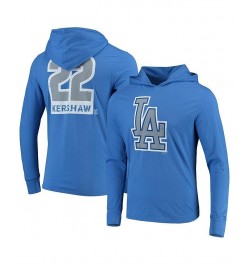 Men's Royal Clayton Kershaw Los Angeles Dodgers Threads Soft hand Long Sleeve Player Hoodie T-shirt $30.59 T-Shirts