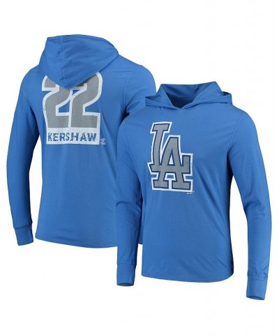 Men's Royal Clayton Kershaw Los Angeles Dodgers Threads Soft hand Long Sleeve Player Hoodie T-shirt $30.59 T-Shirts