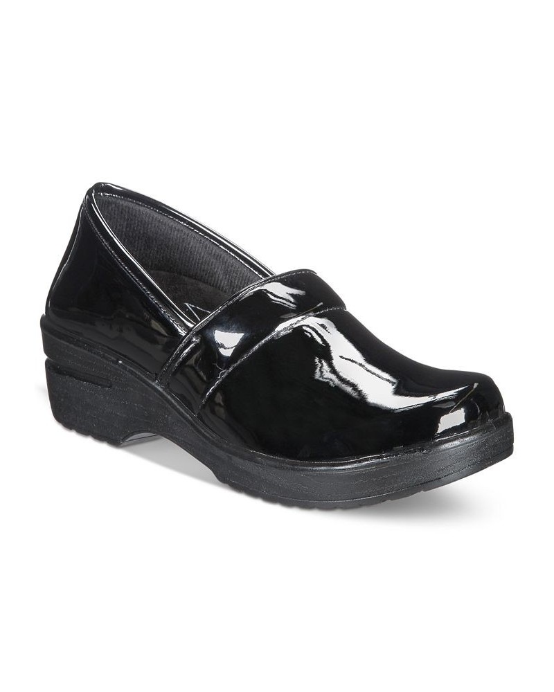 Easy Works By Lyndee Slip Resistant Clogs Black Patent $32.50 Shoes