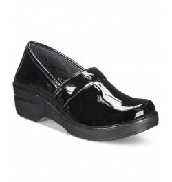 Easy Works By Lyndee Slip Resistant Clogs Black Patent $32.50 Shoes