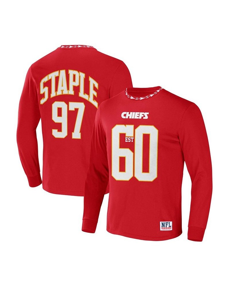 Men's NFL X Staple Red Kansas City Chiefs Core Long Sleeve Jersey Style T-shirt $23.96 T-Shirts