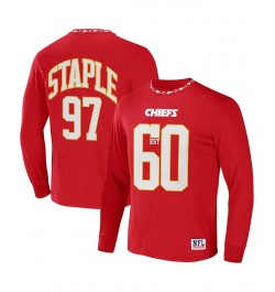 Men's NFL X Staple Red Kansas City Chiefs Core Long Sleeve Jersey Style T-shirt $23.96 T-Shirts