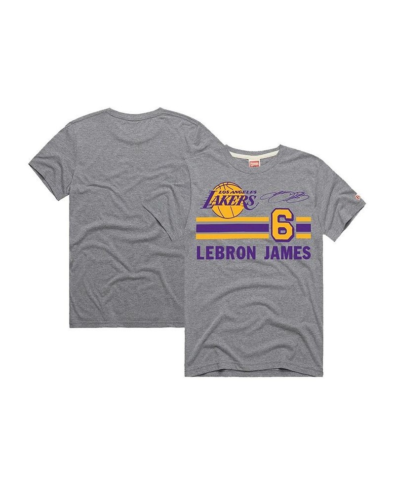 Men's LeBron James Gray Los Angeles Lakers Number Tri-Blend T-shirt $15.58 T-Shirts