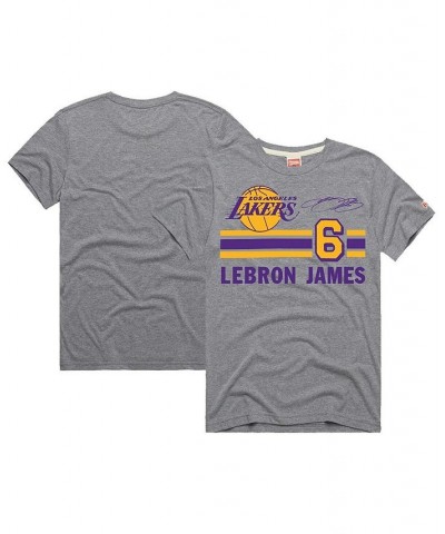 Men's LeBron James Gray Los Angeles Lakers Number Tri-Blend T-shirt $15.58 T-Shirts