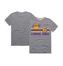 Men's LeBron James Gray Los Angeles Lakers Number Tri-Blend T-shirt $15.58 T-Shirts