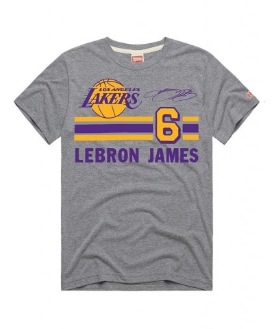 Men's LeBron James Gray Los Angeles Lakers Number Tri-Blend T-shirt $15.58 T-Shirts