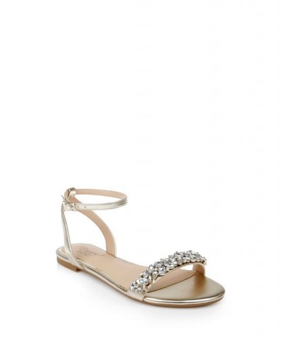 Women's Ohara Flat Evening Sandals Gold $44.55 Shoes