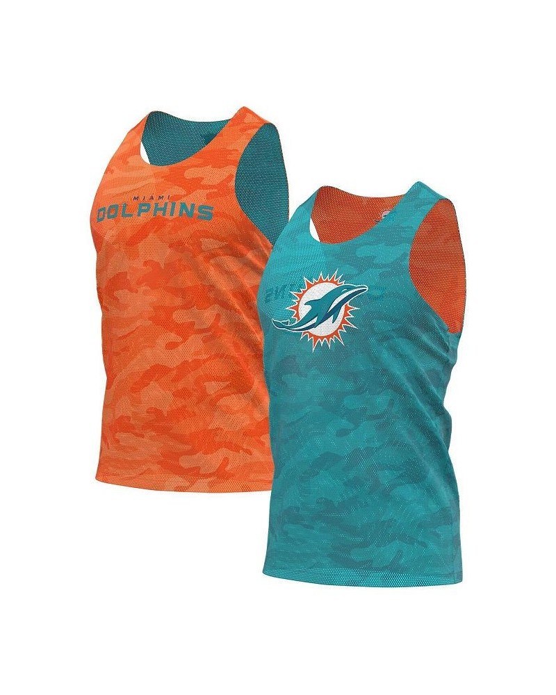 Men's Aqua, Orange Miami Dolphins Reversible Mesh Tank Top $22.43 T-Shirts