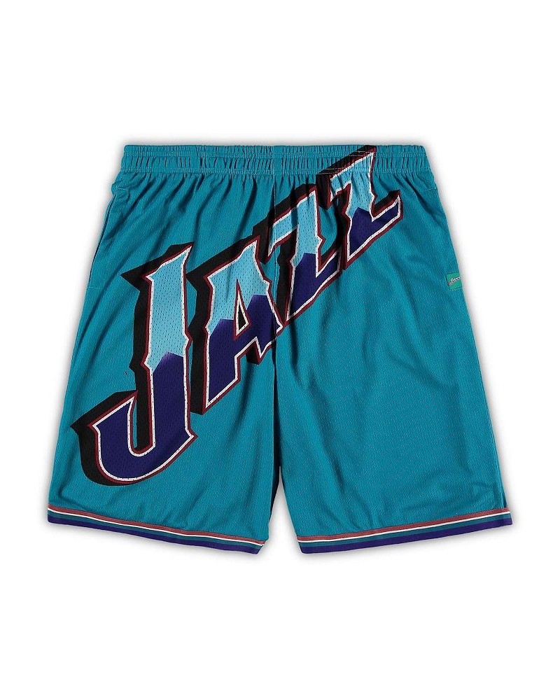 Men's Turquoise Utah Jazz Big and Tall Hardwood Classics Big Face 2.0 Shorts $38.70 Shorts