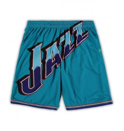 Men's Turquoise Utah Jazz Big and Tall Hardwood Classics Big Face 2.0 Shorts $38.70 Shorts