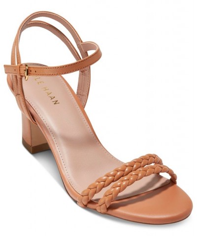 Women's Alyse Braided Ankle-Strap Dress Sandals Brown $74.80 Shoes