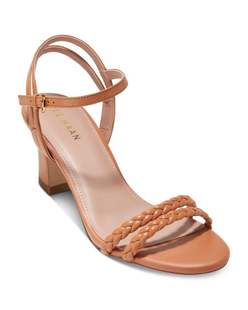 Women's Alyse Braided Ankle-Strap Dress Sandals Brown $74.80 Shoes