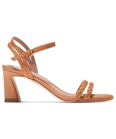 Women's Alyse Braided Ankle-Strap Dress Sandals Brown $74.80 Shoes