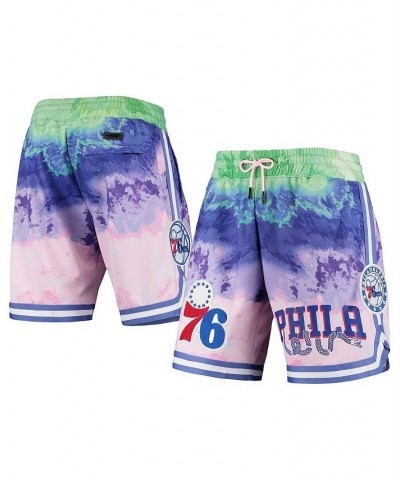 Men's Pink Philadelphia 76ers Multicolor Dip-Dye Shorts $48.40 Shorts