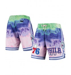 Men's Pink Philadelphia 76ers Multicolor Dip-Dye Shorts $48.40 Shorts