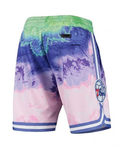 Men's Pink Philadelphia 76ers Multicolor Dip-Dye Shorts $48.40 Shorts