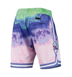 Men's Pink Philadelphia 76ers Multicolor Dip-Dye Shorts $48.40 Shorts