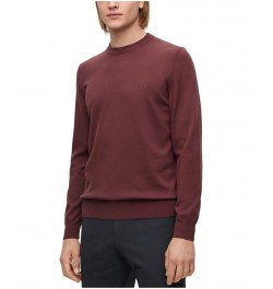 BOSS Men's Pure-Cotton Regular-Fit Embroidered Logo Sweater Red $68.88 Sweaters