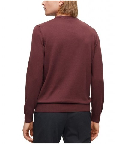 BOSS Men's Pure-Cotton Regular-Fit Embroidered Logo Sweater Red $68.88 Sweaters